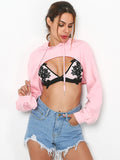 Cutout cropped hoodie sweater