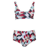 “Cali love” 2 piece high waist tankini swimsuit set