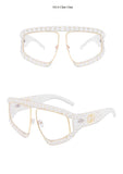 “Vogue” Oversized pearl shield luxury sunglasses