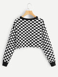 Checkered pullover fashion sweatshirt