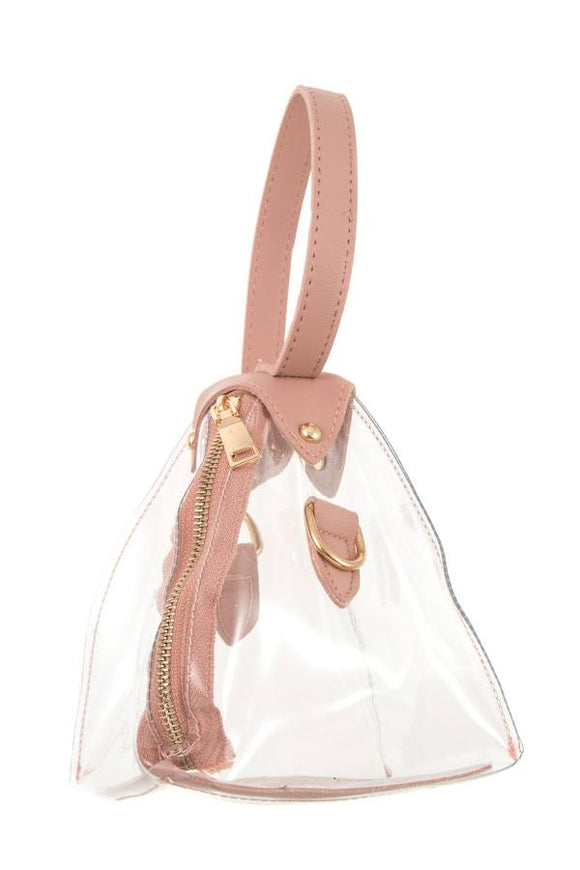 Ladies fashion triangular shape mini handbag