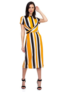 Stripe Twist Front Dress