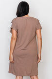 Plus Size Ruffle Front Midi Dress
