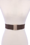 Metal Buckle Pu Leather Elastic Belt