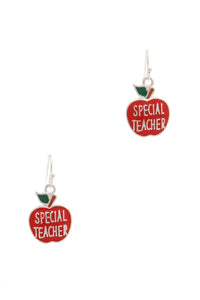 Special Teacher Apple Drop Earring