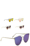 Cat Eye Aviators Color Mirror Sunglasses