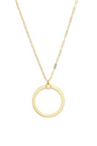 Metal Round Ring Pendant Necklace