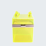 Clear chain style cube square Tote Clutch handbag