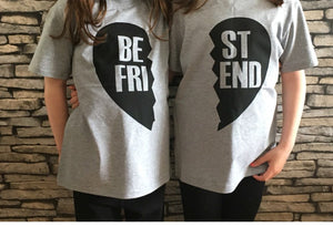 Kids Best friends BFF heart matching tshirt