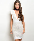 White Velvet Bodycon Mini Dress