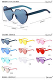 Heart clear frameless retro color sunglasses