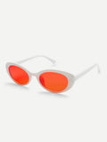 Color frame circle retro sunglasses