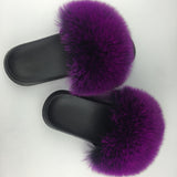 Luxury comfy fuzzy fluffy fur slides slippers
