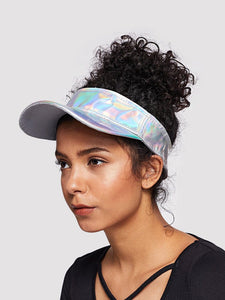 Iridescent metallic sun fashion visor hat