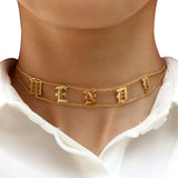 Retro Personalize custom name choker necklace