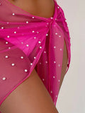 Rhinestone detail bikini coverup wrap skirt