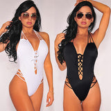 “Apply pressure” cutout high cut monokini bikini