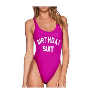 Birthday suit one piece bikini monokini swimsuit