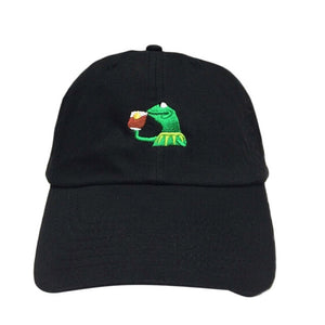 Kermit "sipping tea" dad hat