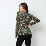 Army lace up front long sleeve top