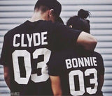 Bonnie Clyde matching printed back tshirt
