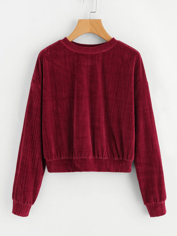 Velvet pullover retro sweater