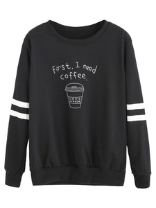 First I need coffee pullover sweater
