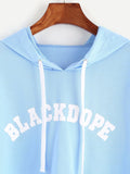 Black dope pullover hoodie crop sweatshirt
