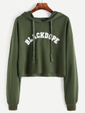 Black Dope pullover hoodie crop sweatshirt