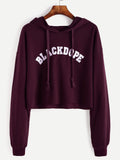 Black Dope pullover hoodie crop sweatshirt