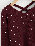 Pearl detail knitted sweater