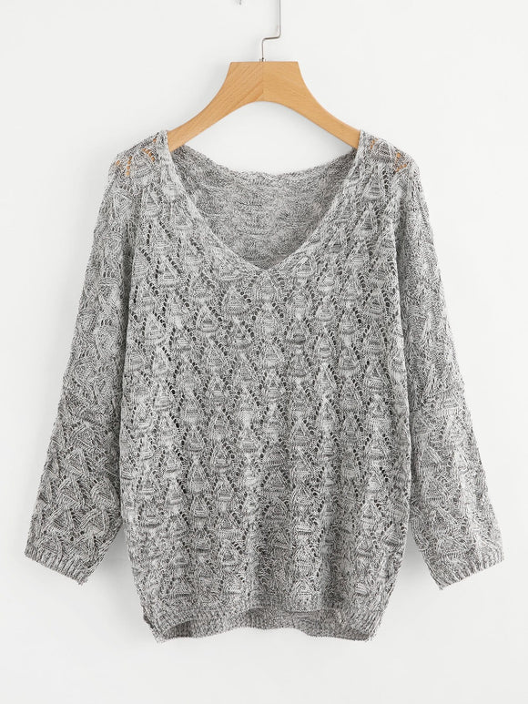 Loose fit v neck fashion sweater