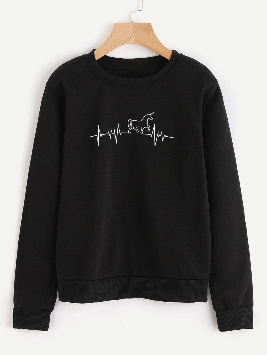 Horse heart beat pullover sweatshirt – Iconic Trendz Boutique