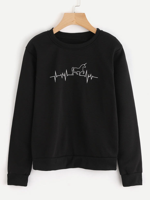Horse heart beat pullover sweatshirt – Iconic Trendz Boutique