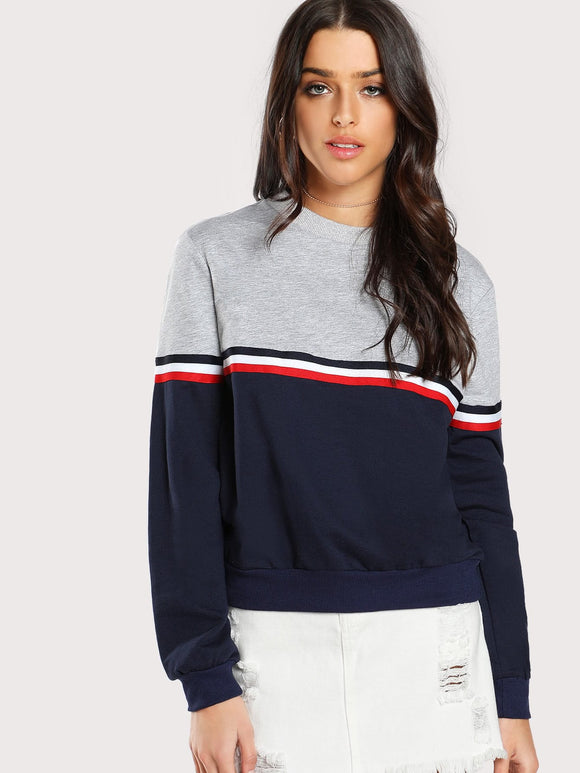 Casual boyfriend block fashion sweatshirt