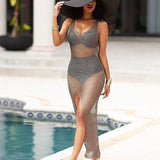 Stylish bikini swimsuit cover up maxi dress