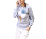 Ladies 3D fuzzy ice cream pullover sweater top