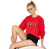 Ladies "chill" oversize pullover sweater