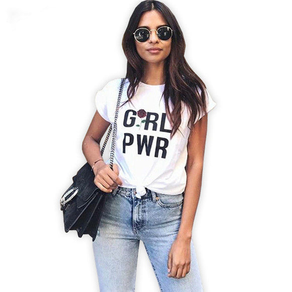 Girl Power (pwr) Print Fashion Tshirt