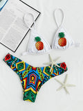 Pineapple pleasure tribal 2 piece bikini swimwear