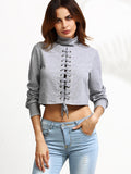 "wrapped up" turtle neck crop sweater top