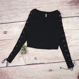 "Lily" Lace up long sleeve top