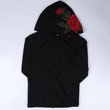 Ladies Rose flower detail hoodie sweater