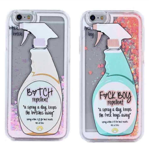 B*tch repellent Fboy iPhone water glitter phone case