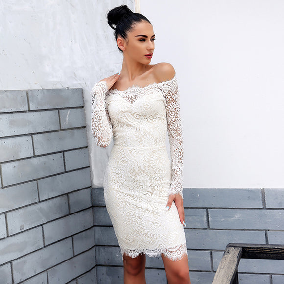 all lace off the shoulder bodycon dress – Iconic Trendz Boutique