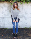 Trendy off the shoulder loose oversize knitted sweater top